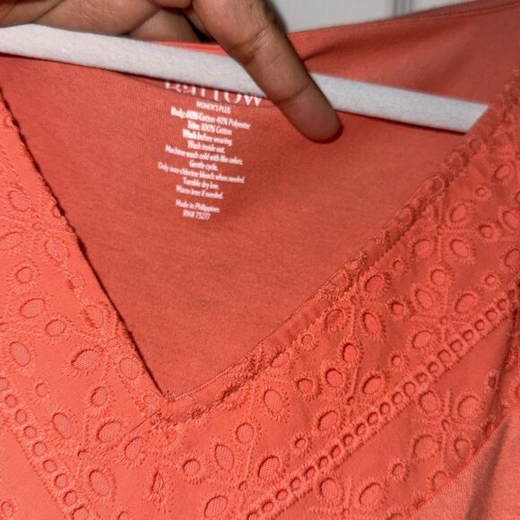 Croft & Barrow plus size women’s Eyelet style v neck tiered Midi Dress 0X EUC - Picture 8 of 12